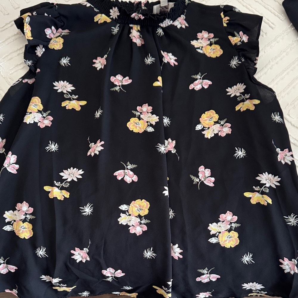 LOFT Black Floral Women's Blouse